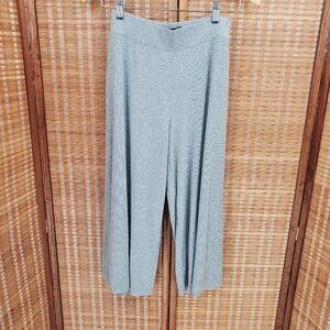 ♤ Banana Republic Gray Ribbed High Rise Wide Leg Crop Pants Size XS Petite